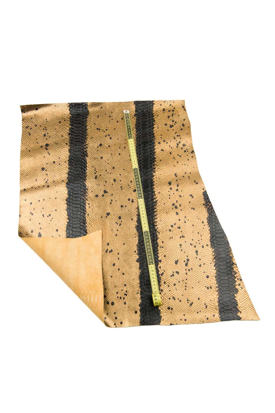 Italian Snake Print Leather Hide,Beige Black Exotic embossed Leather | snakeskin Leather for Shoes & Crafts B18574-MT(st) La Garzarara