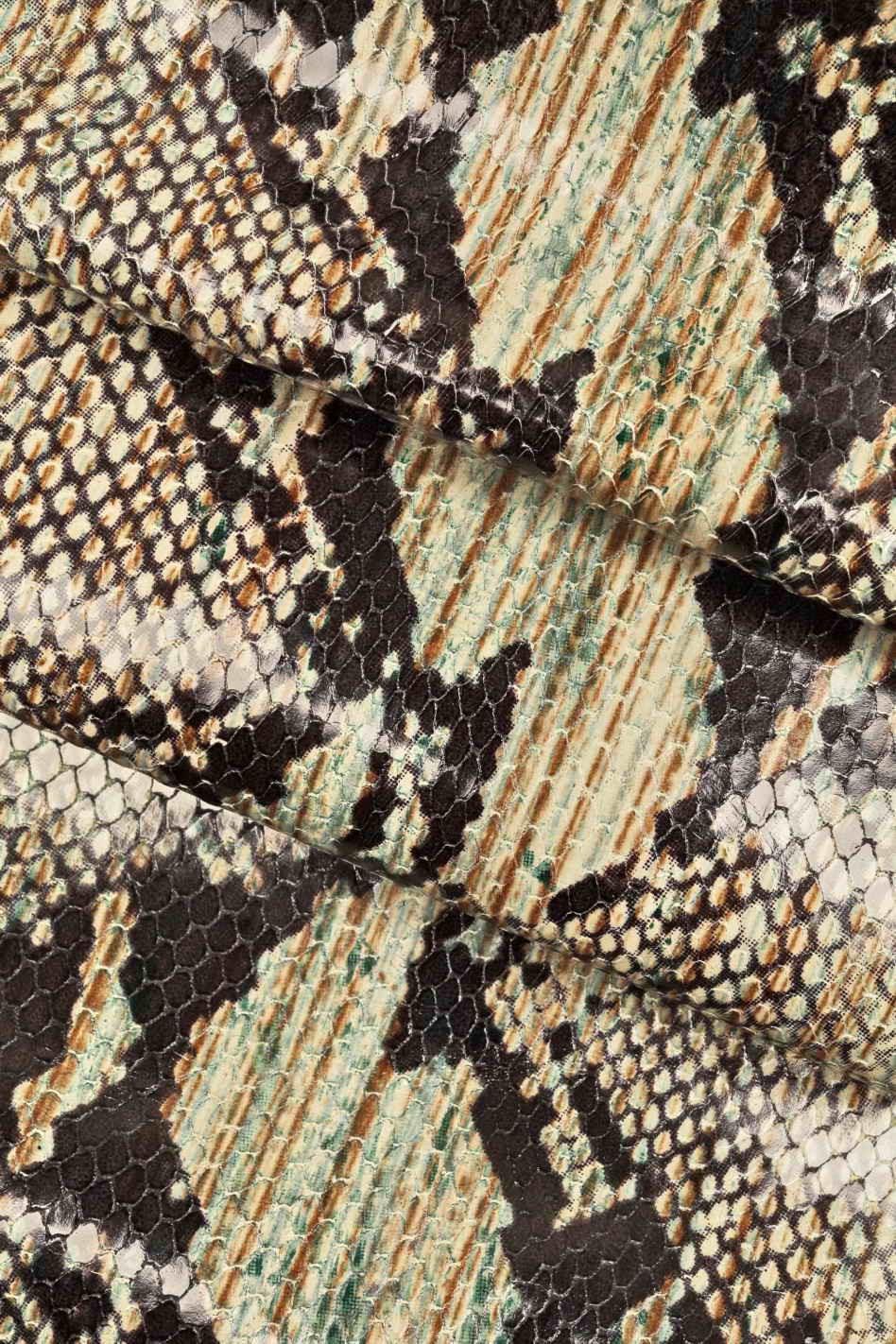 Genuine leather hide calfskin, PYTHON SNAKE textured calfskin, multicolor stripe print italian reptile skin B18834-ST La Garzarara