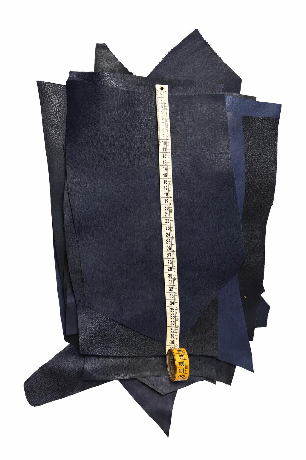 Blue Leather PIECES, Assorted Smooth Navy leather scraps, Variety blue Offcuts 1.0-1.2mm (3-4oz) 1 kg (2 lbs) - 2 kg (4 lbs) B110