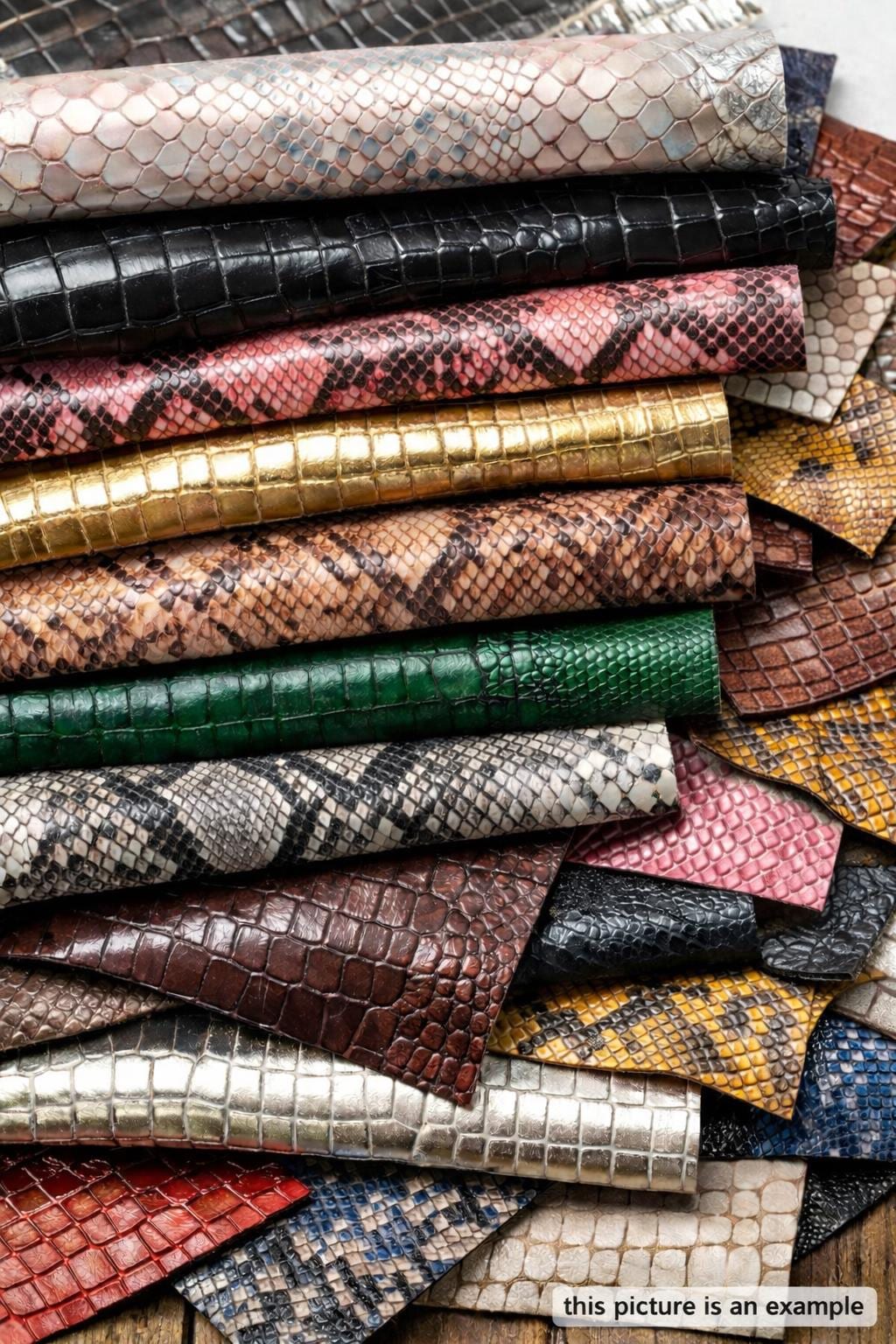 Mix Reptile leather scraps,- PYTHON, CROC, TEJUS Remnant leather, 10 italian leather pieces, offcuts for crafts B098