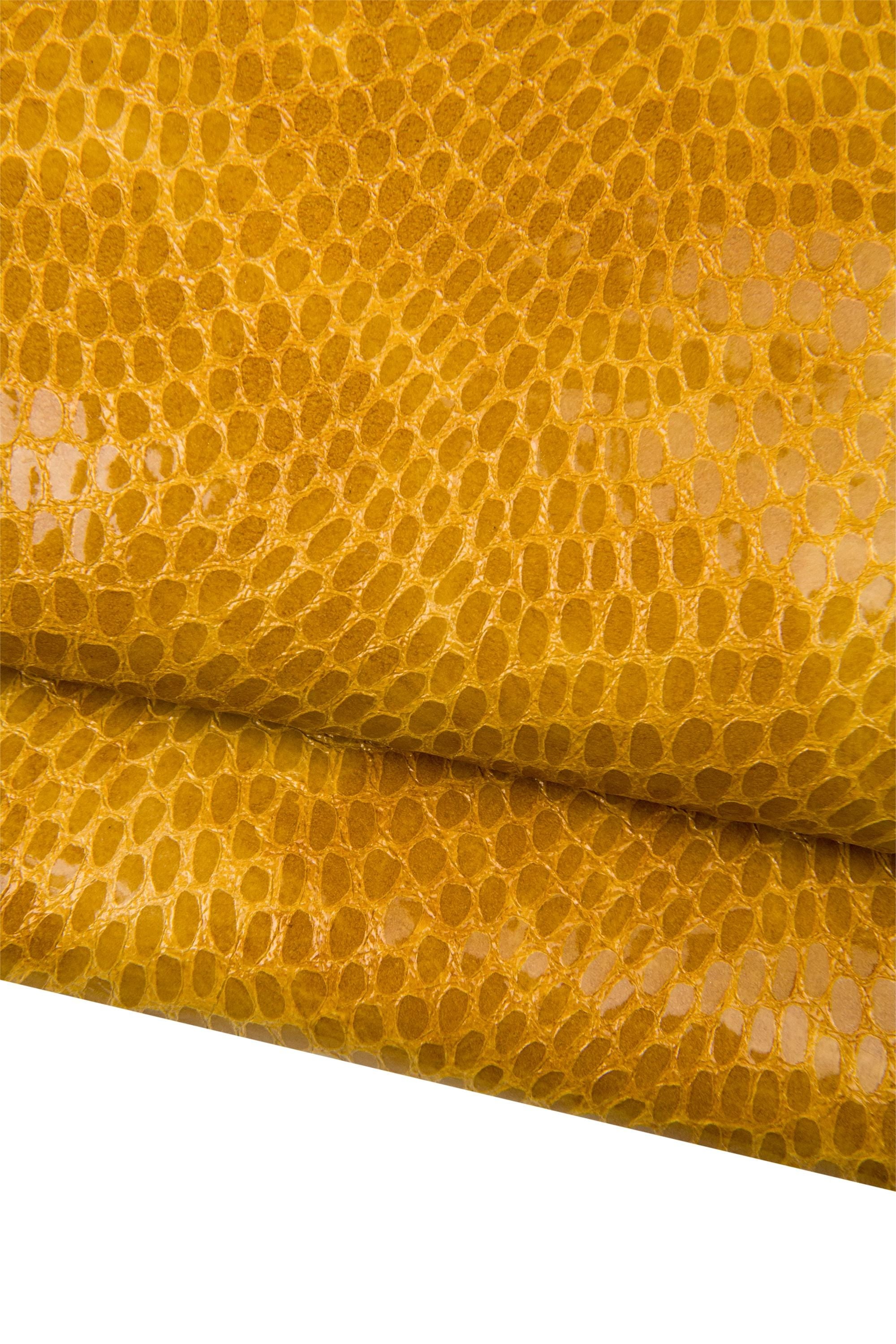 Gold Leather Palette Italian Metallic Leather Hides Patent Python Skins Luxury Craft printed hides Set B18293-MT(ST) La Garzarara