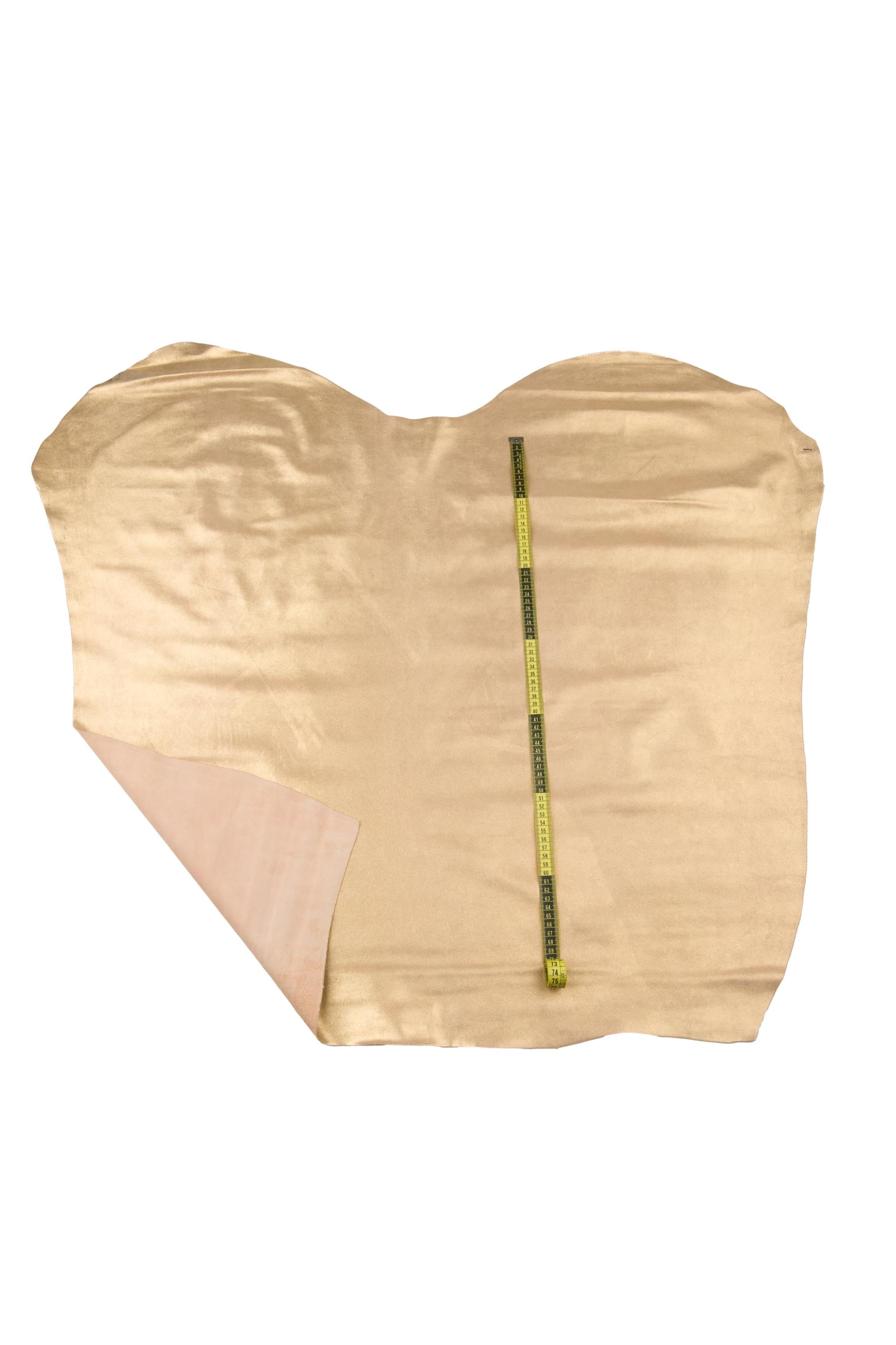 Champagne Metallic Suede Leather, Shimmer Leather Hide, Sparkle Suede for Bags Leathercraft B18585-MT La Garzarara