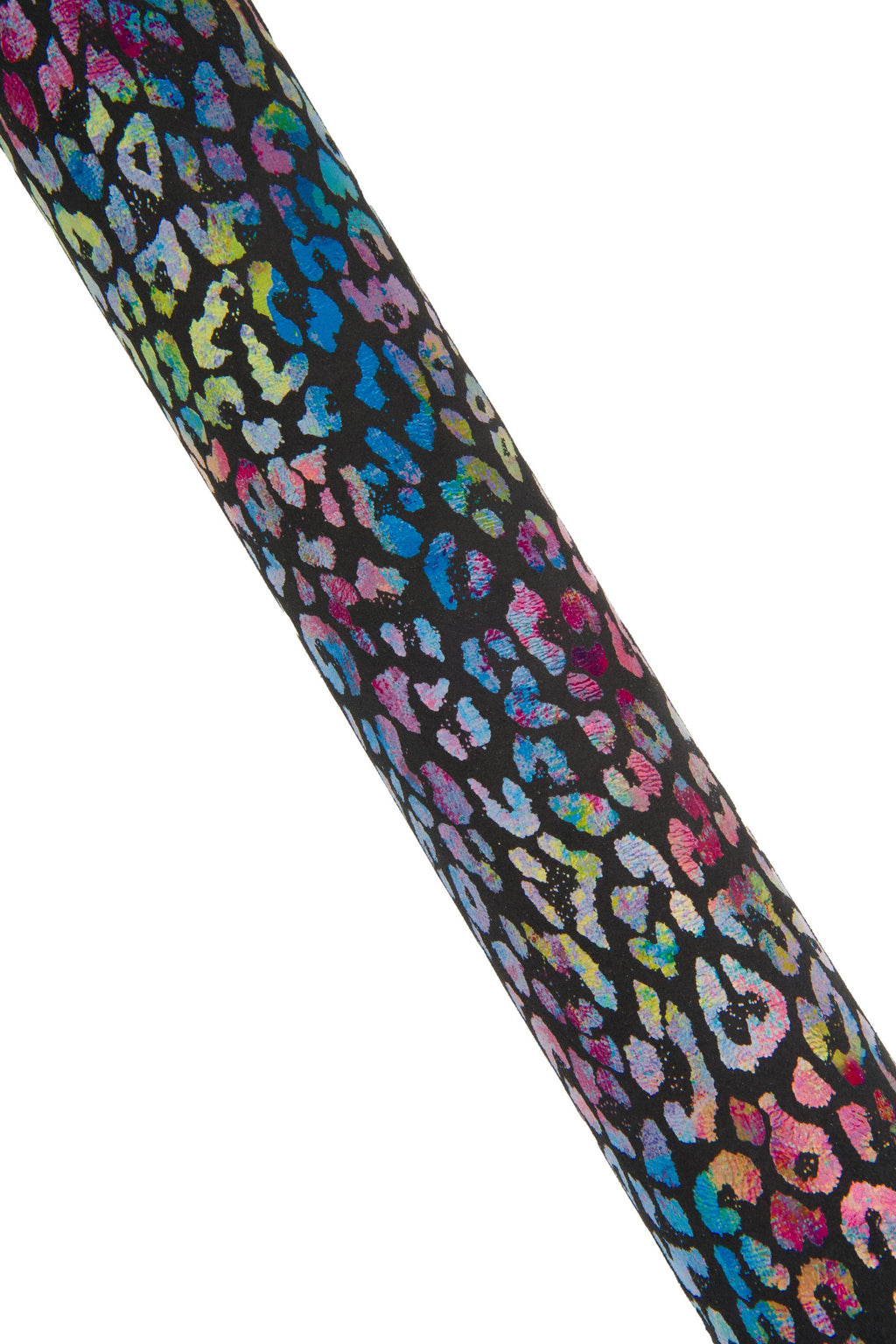 MULTICOLOR leopard texture on black basis, calfskin, colorful CHEETAH printed skin for diy projects B18592-ST La Garzarara