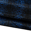 Black and blue METALLIC PYTHON leather skin, glossy reptile printed goatskin, soft bright snakeskin B18741-MT(st) La Garzarara