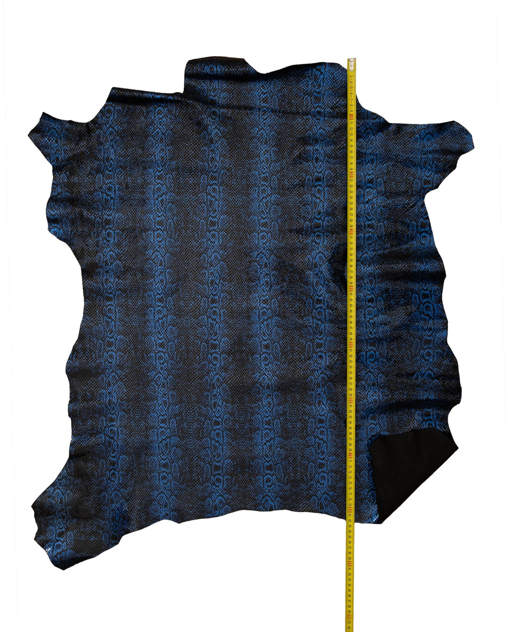 Black and blue METALLIC PYTHON leather skin, glossy reptile printed goatskin, soft bright snakeskin B18741-MT(st) La Garzarara