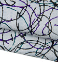 White Graphic Leather Python Hide, Abstract Brushstroke Painted Reptile, B18403-DM La Garzarara