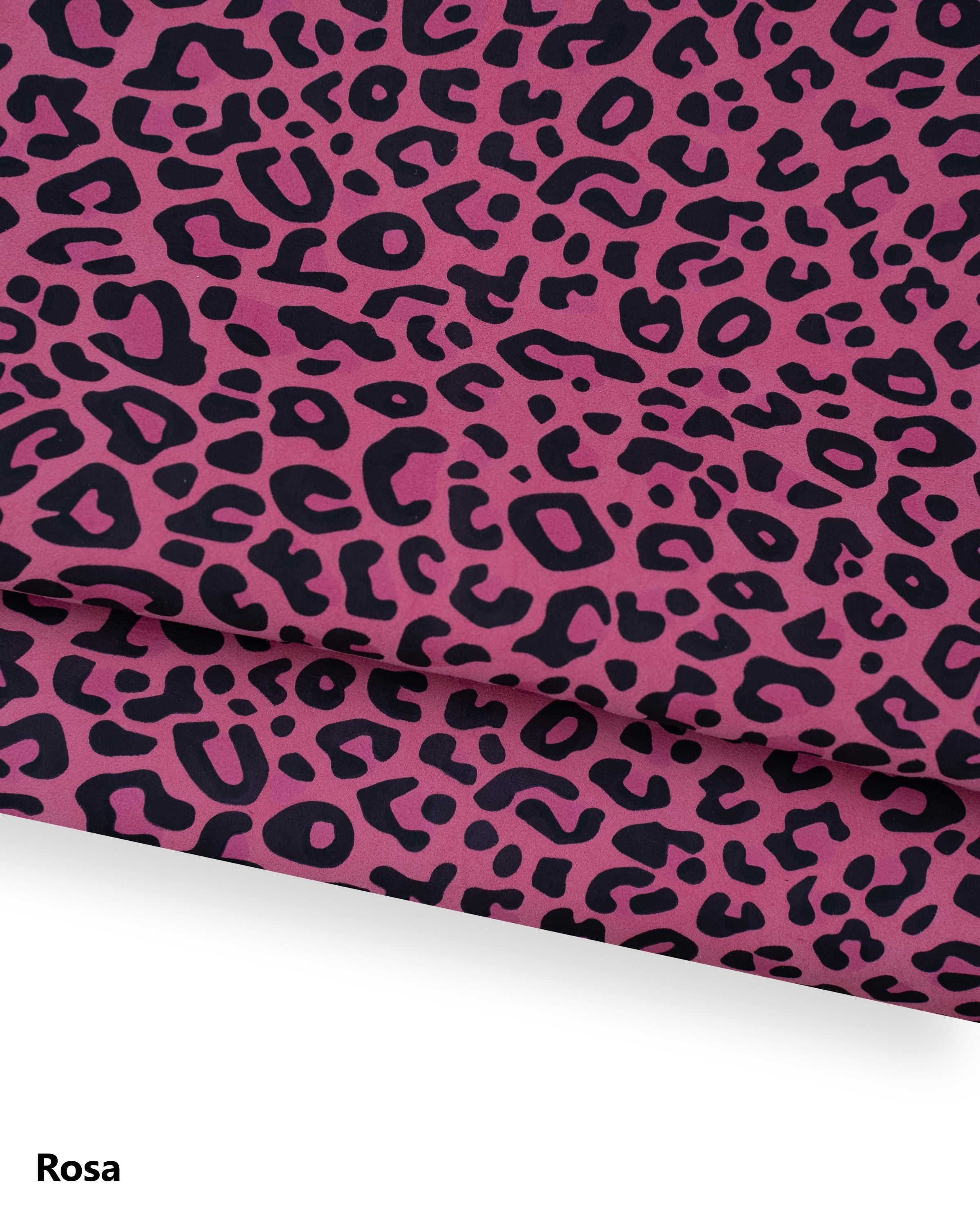 Colorful LEOPARD leather skin, animal print SUEDE goatskin, multicolor cheetah pattern on red - pink - green soft skin B18684-ST LaGarzarara