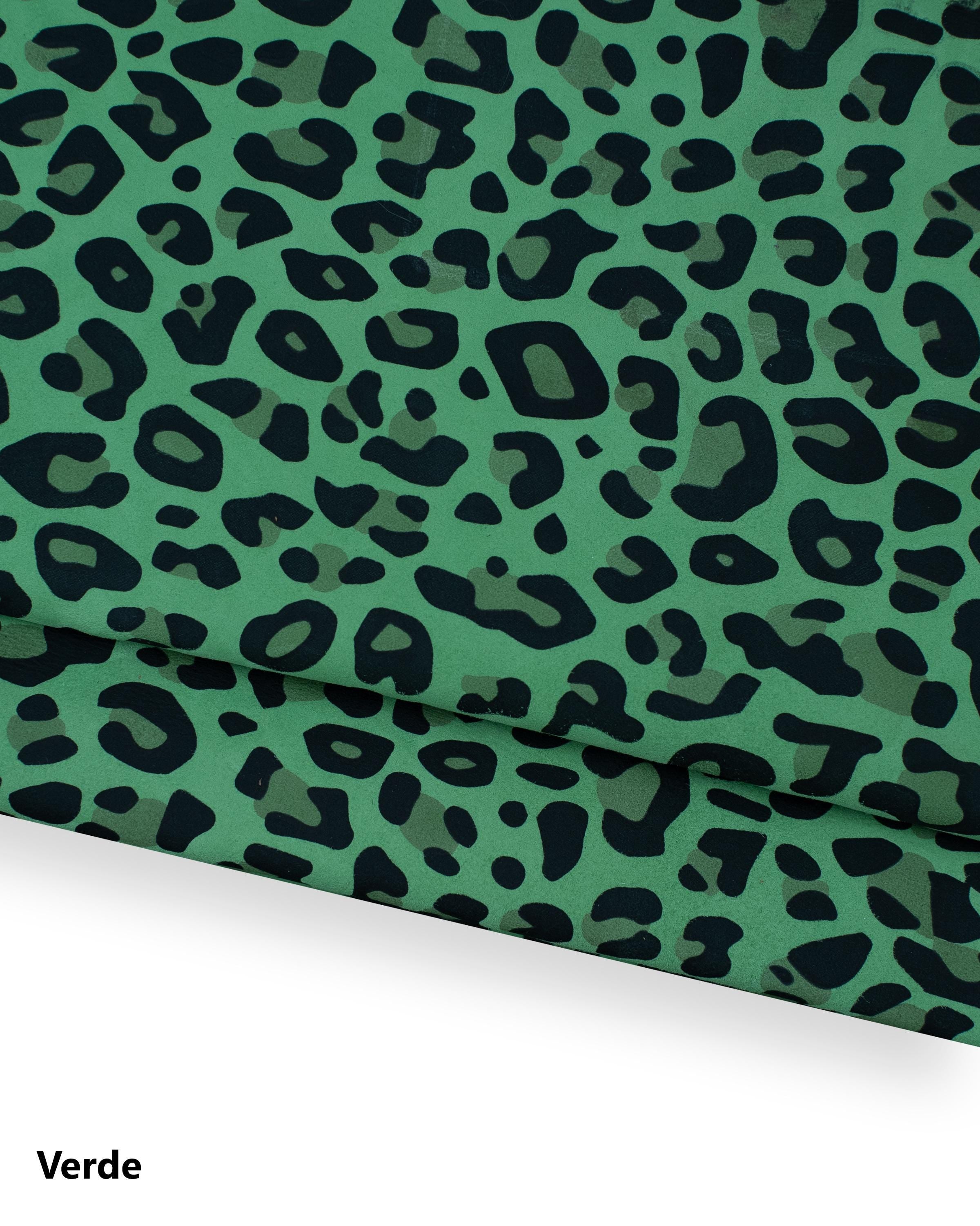 Colorful LEOPARD leather skin, animal print SUEDE goatskin, multicolor cheetah pattern on red - pink - green soft skin B18684-ST LaGarzarara