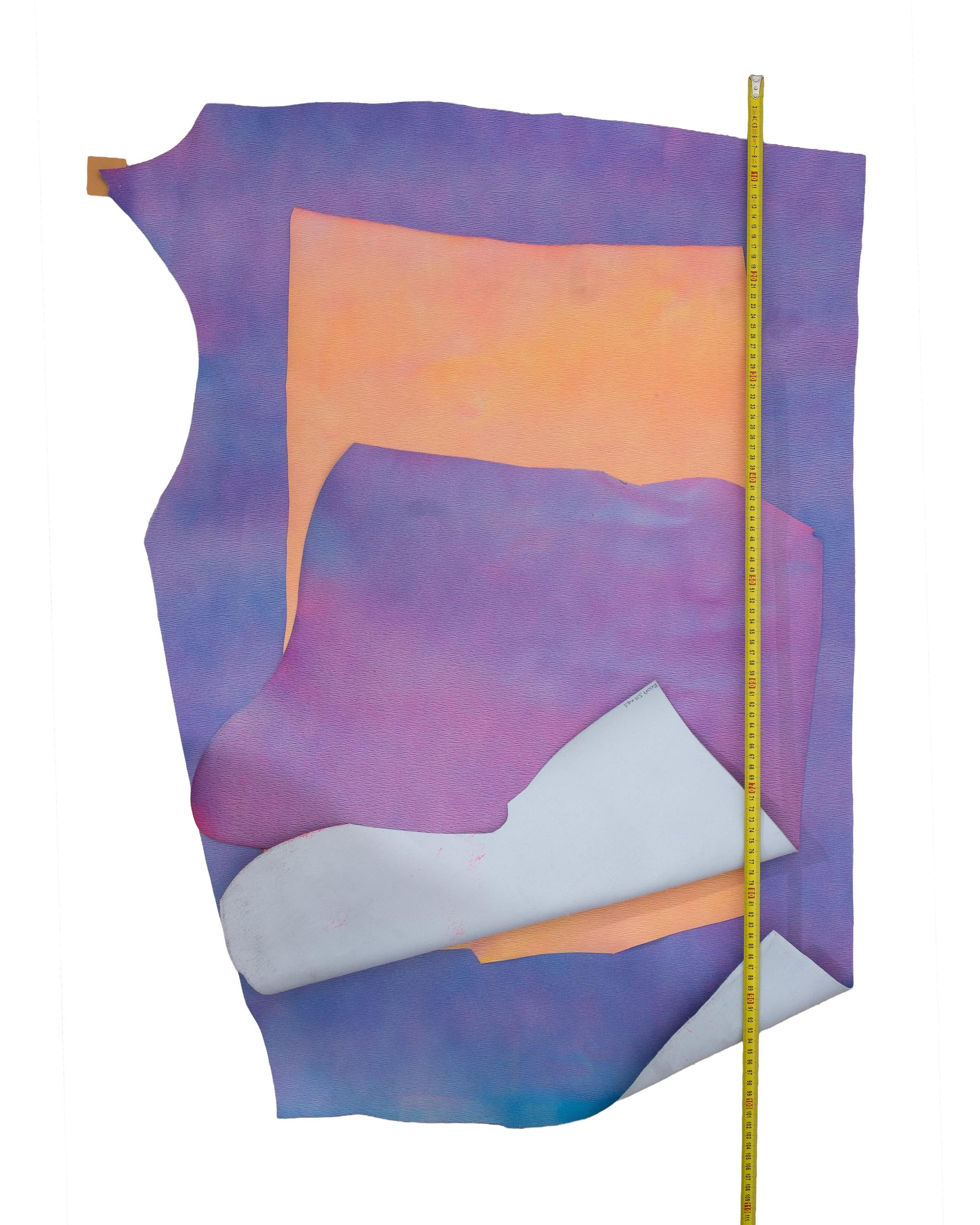 STRIPED leather hide, pink, blue, yellow, orange printed cowhide, SPORTY matt calfskin for diy projects B18697-ST La Garzarara