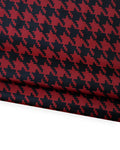 PIES de POULE printed leather hide, red -black pattern on soft reptile calfskin, glossy cowhide for hobbyists B18737-ST La Garzarara