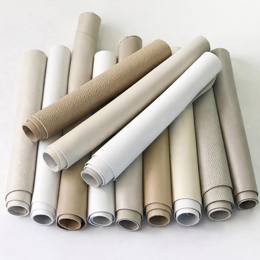 White Beige Cream scraps leather, renmants light colors, solid and pebbled offcuts hide, random assortment 1.0-1.2mm (3-4oz) B115