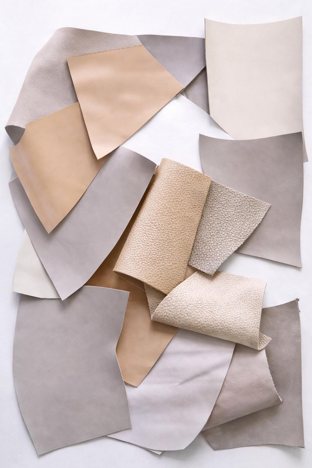 Ivory and Cream Leather Scraps, Beige Neutral Offcuts, Soft Natural Shades for Earrings and Accessories | 1-2 lbs | B118 La Garzarara