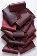 Deep Burgundy Leather Offcuts, Wine Red and Merlot Scraps, Smooth Grained Remnants for Handmade Accessories 0,8/1.0 mm(2 oz) B120