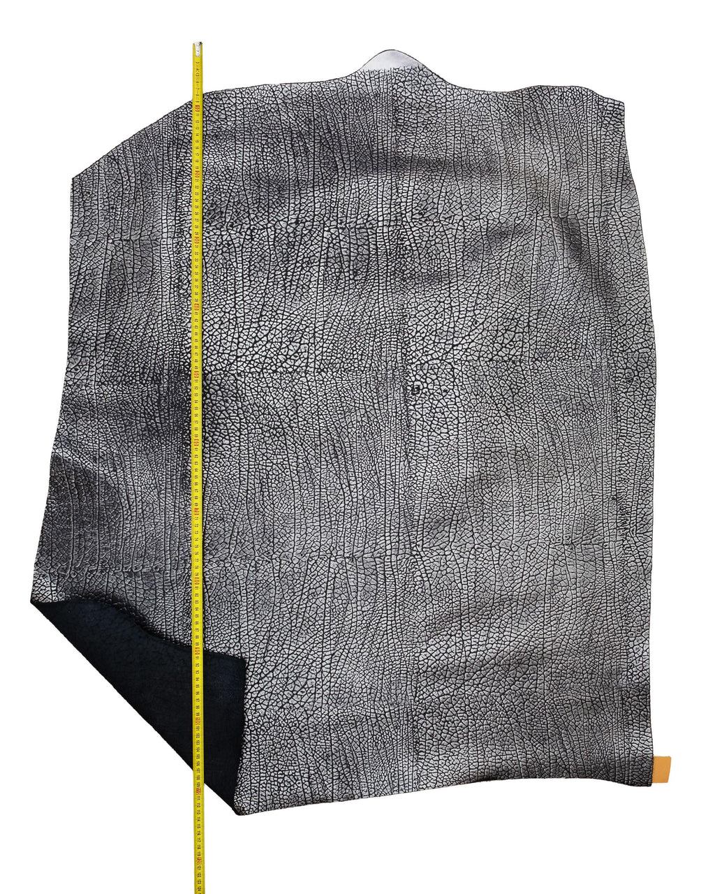 Black silver ELEPHANT textured leather skin, METALLIC calfskin animal print 1.2 - 1.4 mm B18703-MT(st) La Garzarara