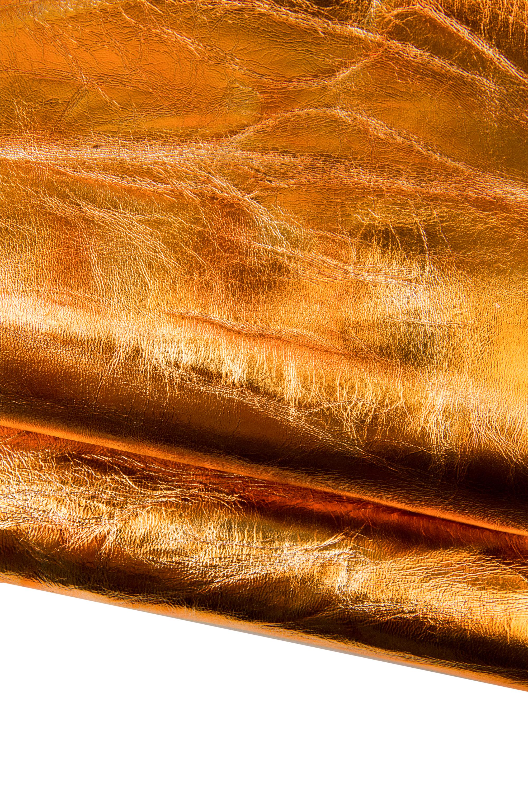 Copper Leather Hides Fantasy Print Italian Skins Burnt Orange Rust Cognac Designer Leather Collection B18303-MT(ST) La Garzarara