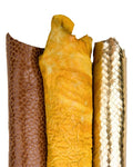 Warm tones coordinates leather skins, 3 selected luxury gold hides for bags and crafter B18271-MT(ST) La Garzarara