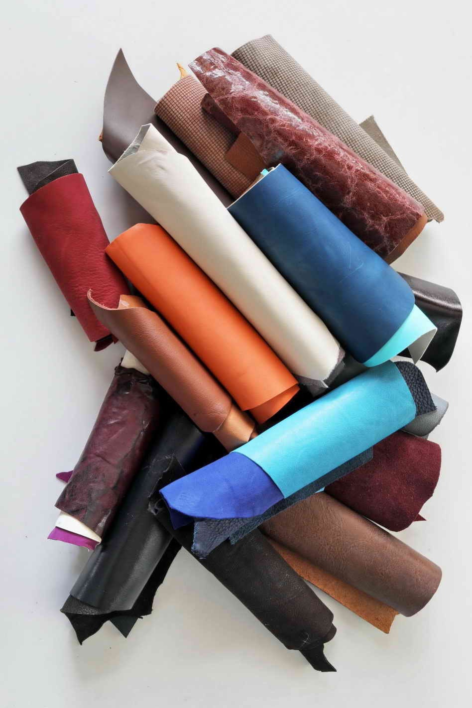 Vintage Leather Pieces, 5x6 Assorted Colors, Distressed Aged and Rustic Craft Scraps for crafters B002 La Garzarara