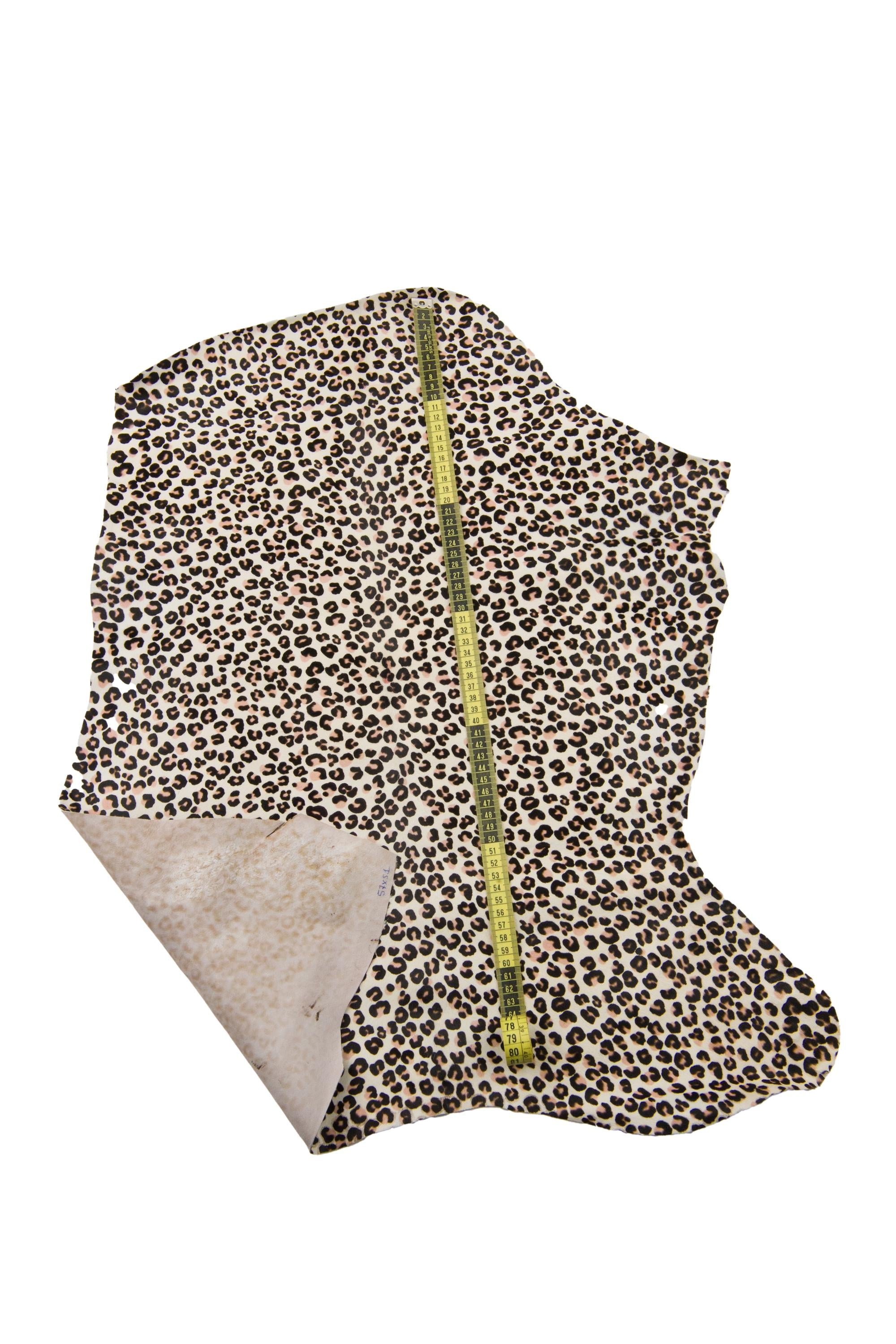 Haircalf Leopard Print Skin, White Pony Hide, Animal Pattern Leather for Fashion, Accessories, Interior Design B18644-cv