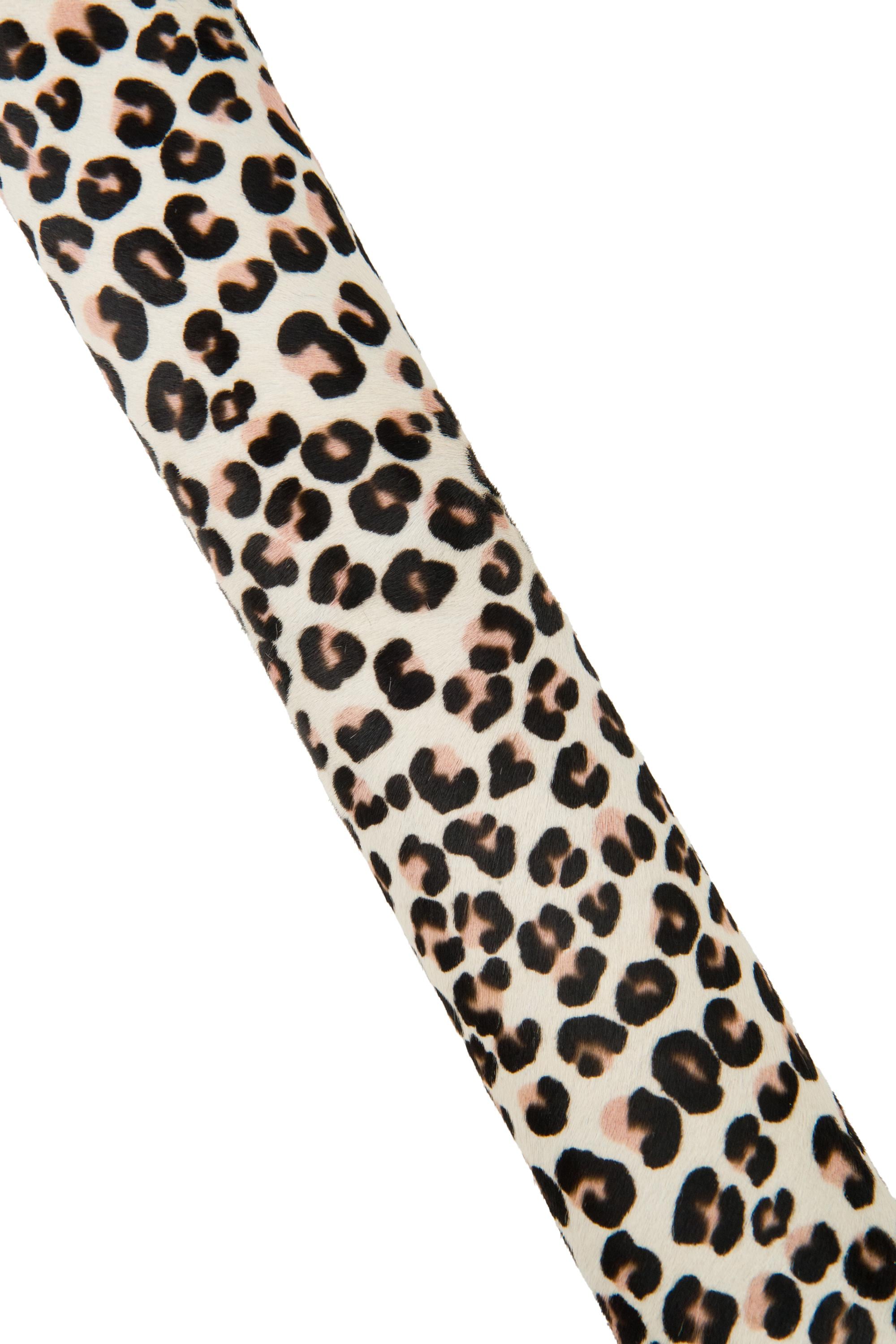 Haircalf Leopard Print Skin, White Pony Hide, Animal Pattern Leather for Fashion, Accessories, Interior Design B18644-cv