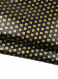 Bronze POLKA DOTS printed leather hide, colorful balls print on black goatskin for diy projects B18621-ST La Garzarara