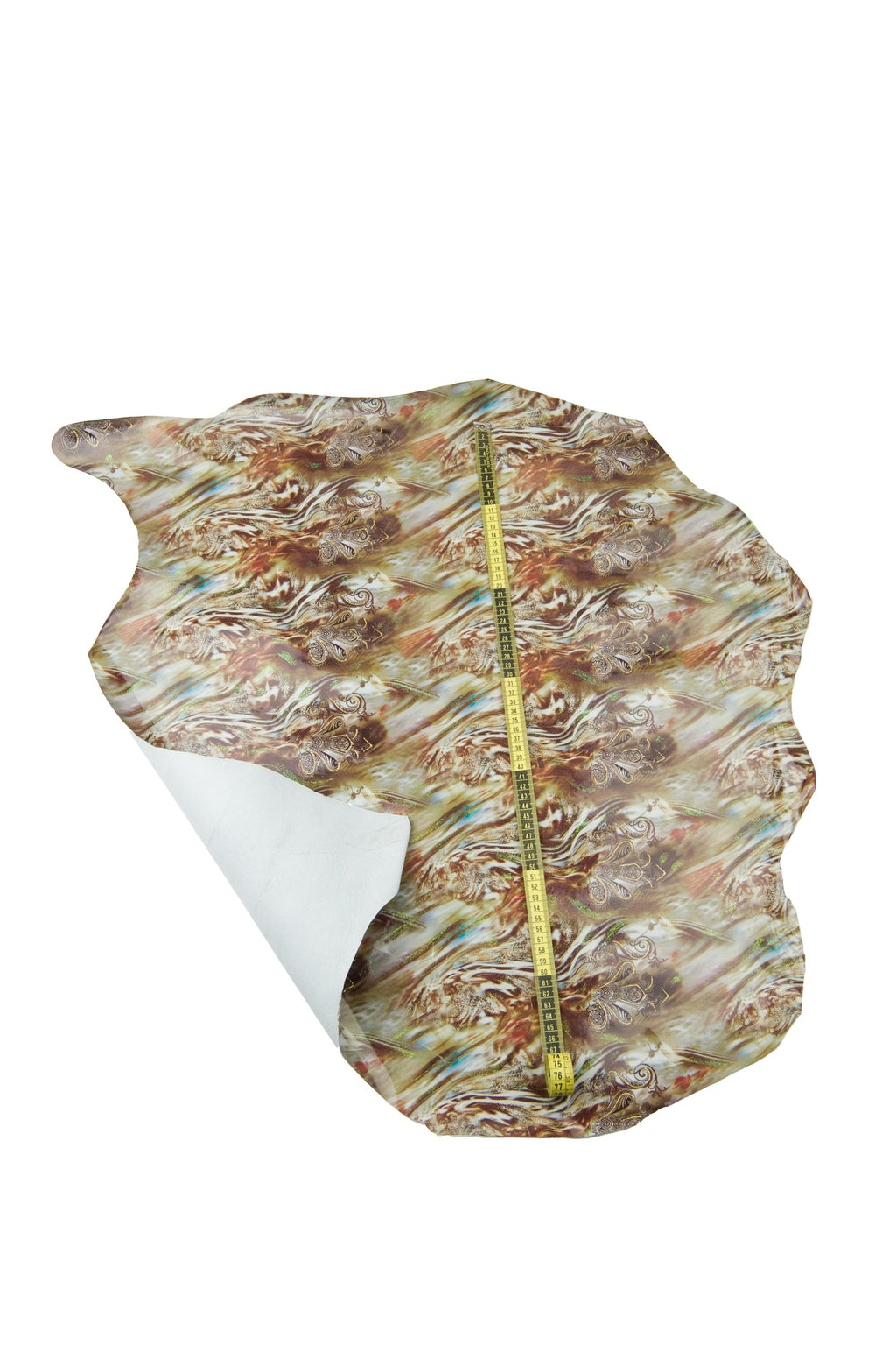 Luxury Baroque Printed Leather Hide, Iridescent Peacock Fantasy hide, Designer skin for Bags, Shoes & Craft La Garzarara B18544-ST