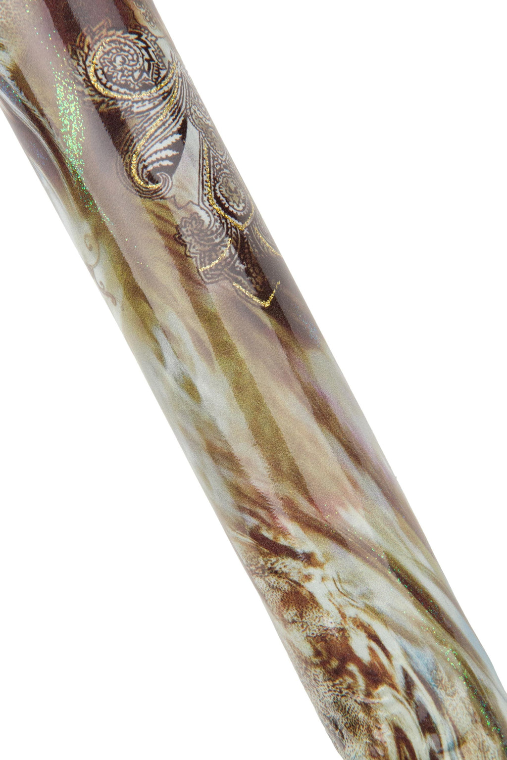 Luxury Baroque Printed Leather Hide, Iridescent Peacock Fantasy hide, Designer skin for Bags, Shoes & Craft La Garzarara B18544-ST