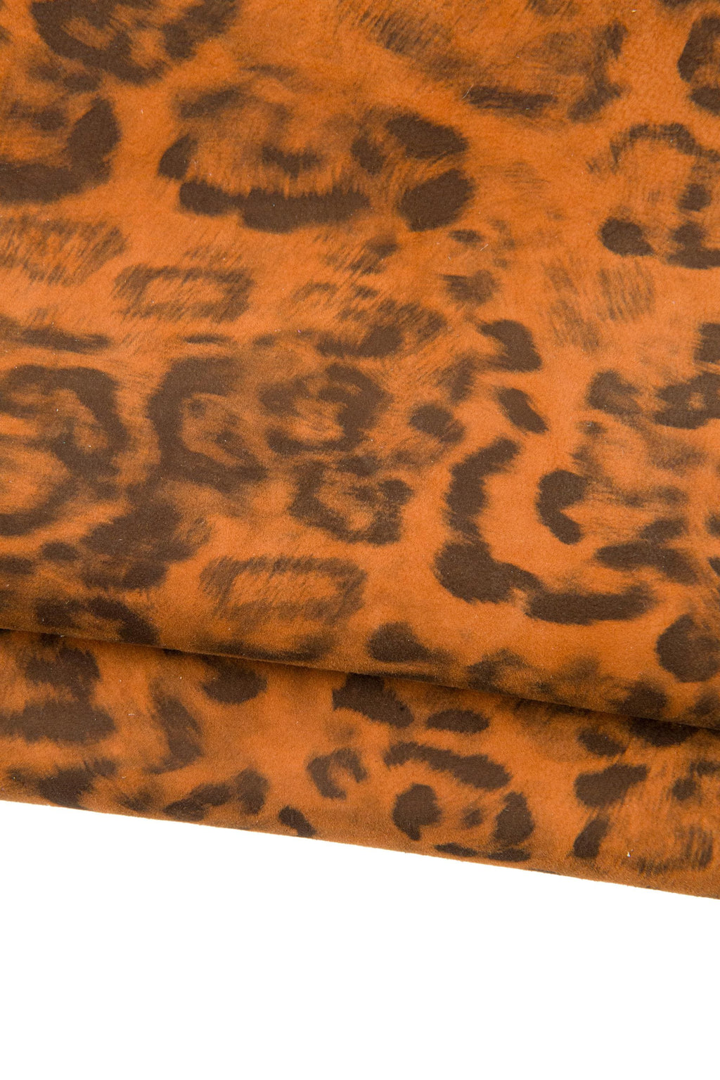 Orange LEOPARD leather skin, animal cheetah printed goatskin on soft SUEDE for hobbyists B18620-ST La Garzarara