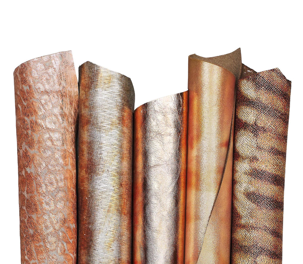 Warm Tone Leather Hides Copper Bronze Cognac Italian Designer Skins Luxury Fashion Leather Selection B18362-MT(ST)