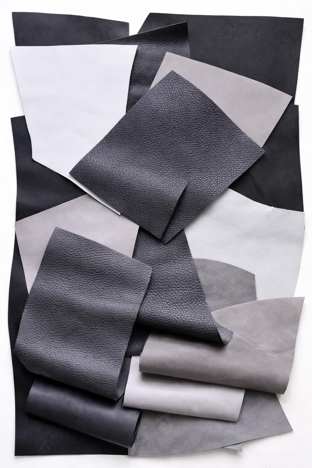 Grey Leather Small Cut, Shades of Mixed Softness and Finishes Random Selection 1.0 to 1.3 mm 2-3 oz 1 lbs - 2 lbs B119
