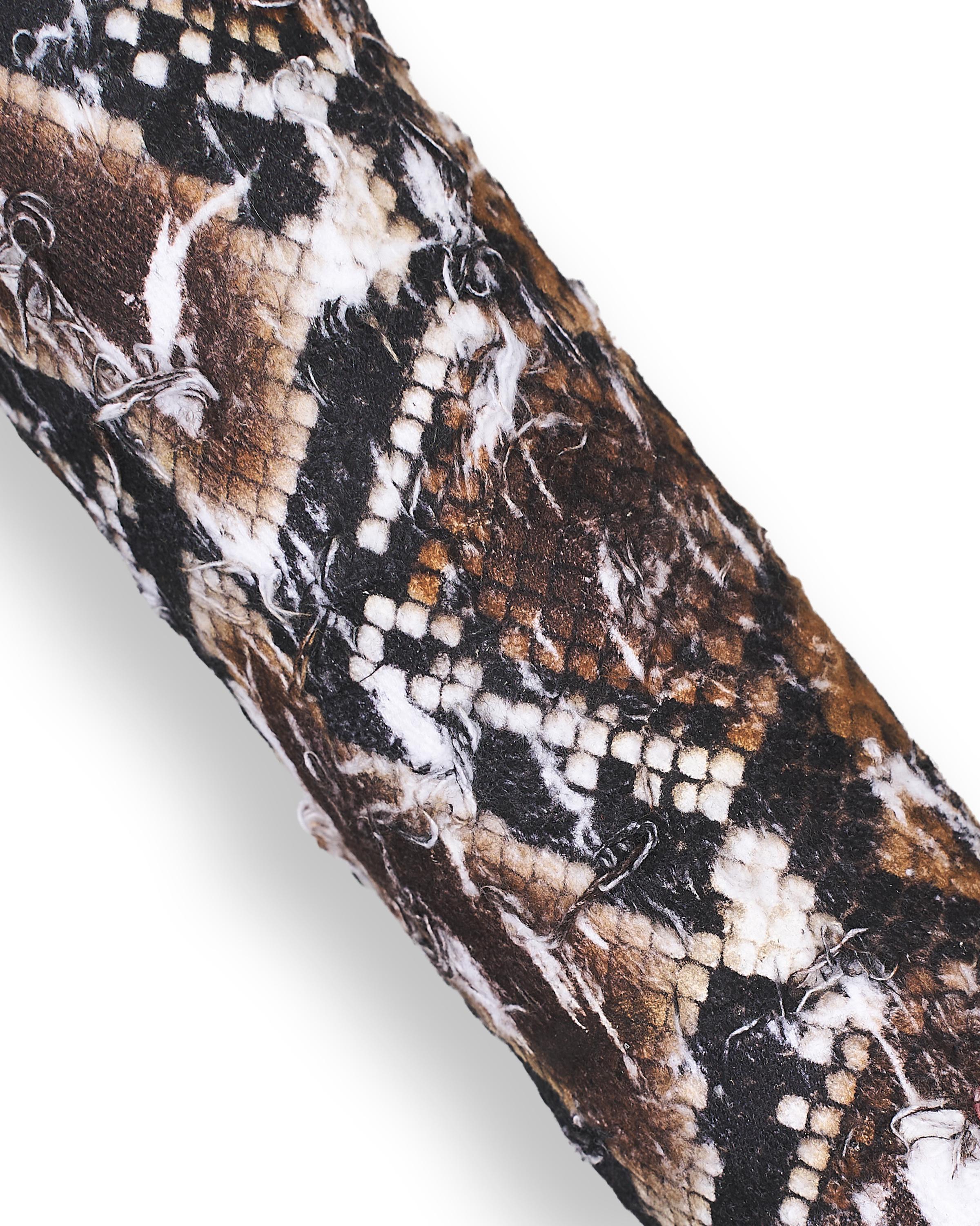 3 Exotic Leather Hides Python Leopard Giraffe Print Italian Leather Skins Designer Animal Pattern Set B18364-ST La Garzarara