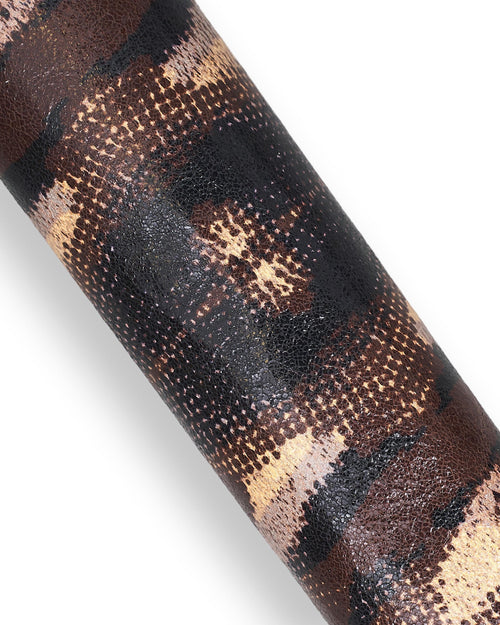 3 Exotic Leather Hides Python Leopard Giraffe Print Italian Leather Skins Designer Animal Pattern Set B18364-ST La Garzarara