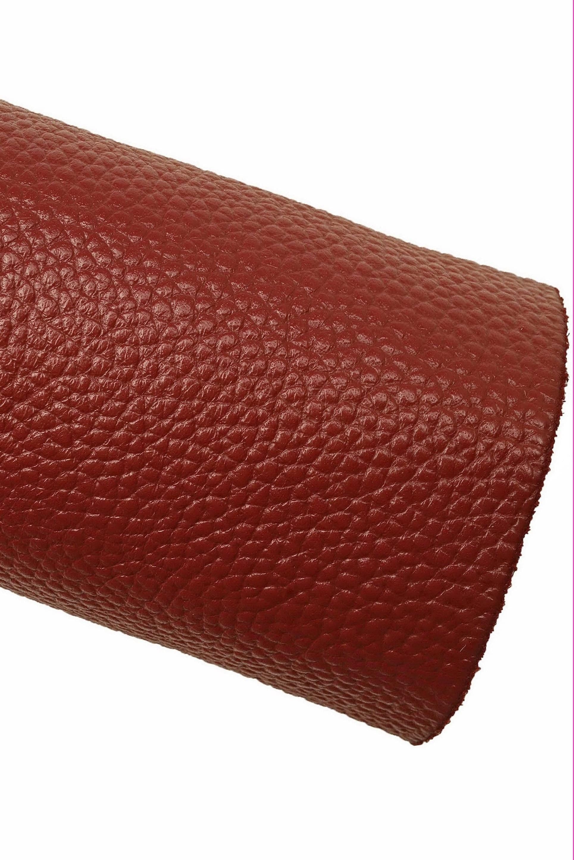 RED textured grain leather, embossed thick cow, PEBBLE grain dark red cowhide, grainy for bags 1.3-1.5 mm B18848-TU La Garzarara