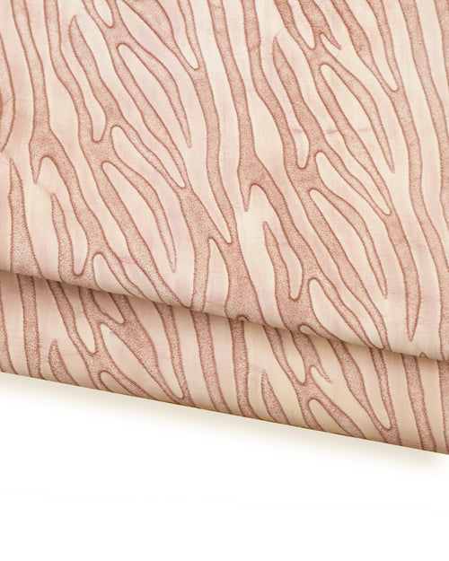 Beige brown zebra print leather hide, animal print leather skin tone on tone, elegant striped pattern B18777-ST La Garzarara