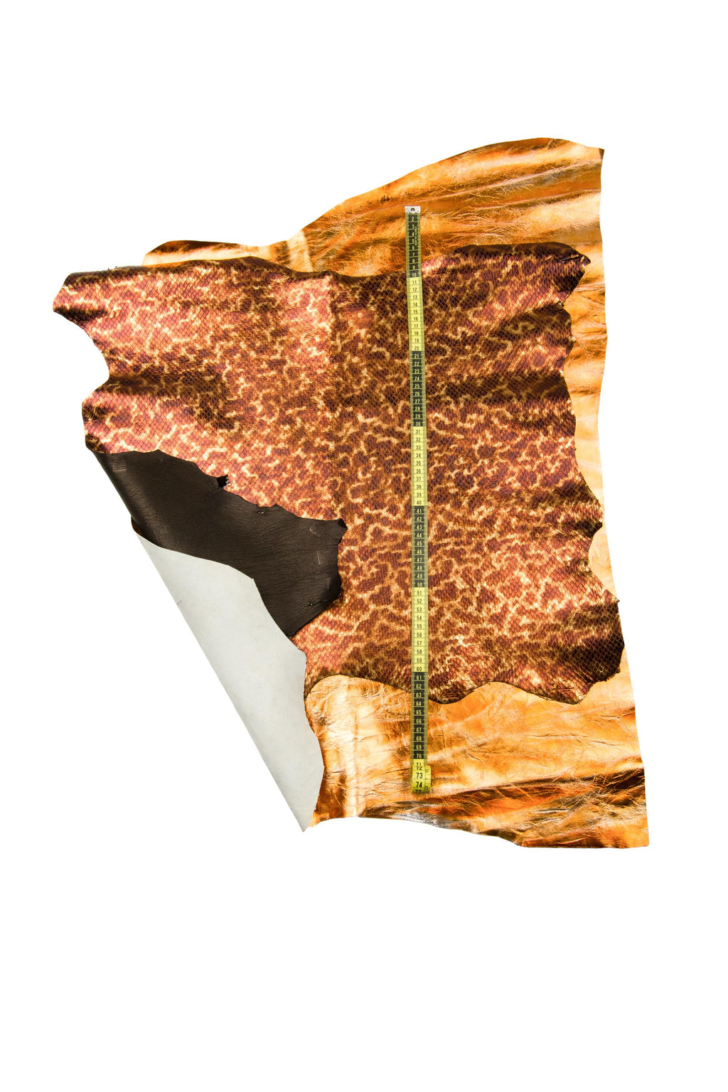 Copper Leather Hides Fantasy Print Italian Skins Burnt Orange Rust Cognac Designer Leather Collection B18303-MT(ST) La Garzarara