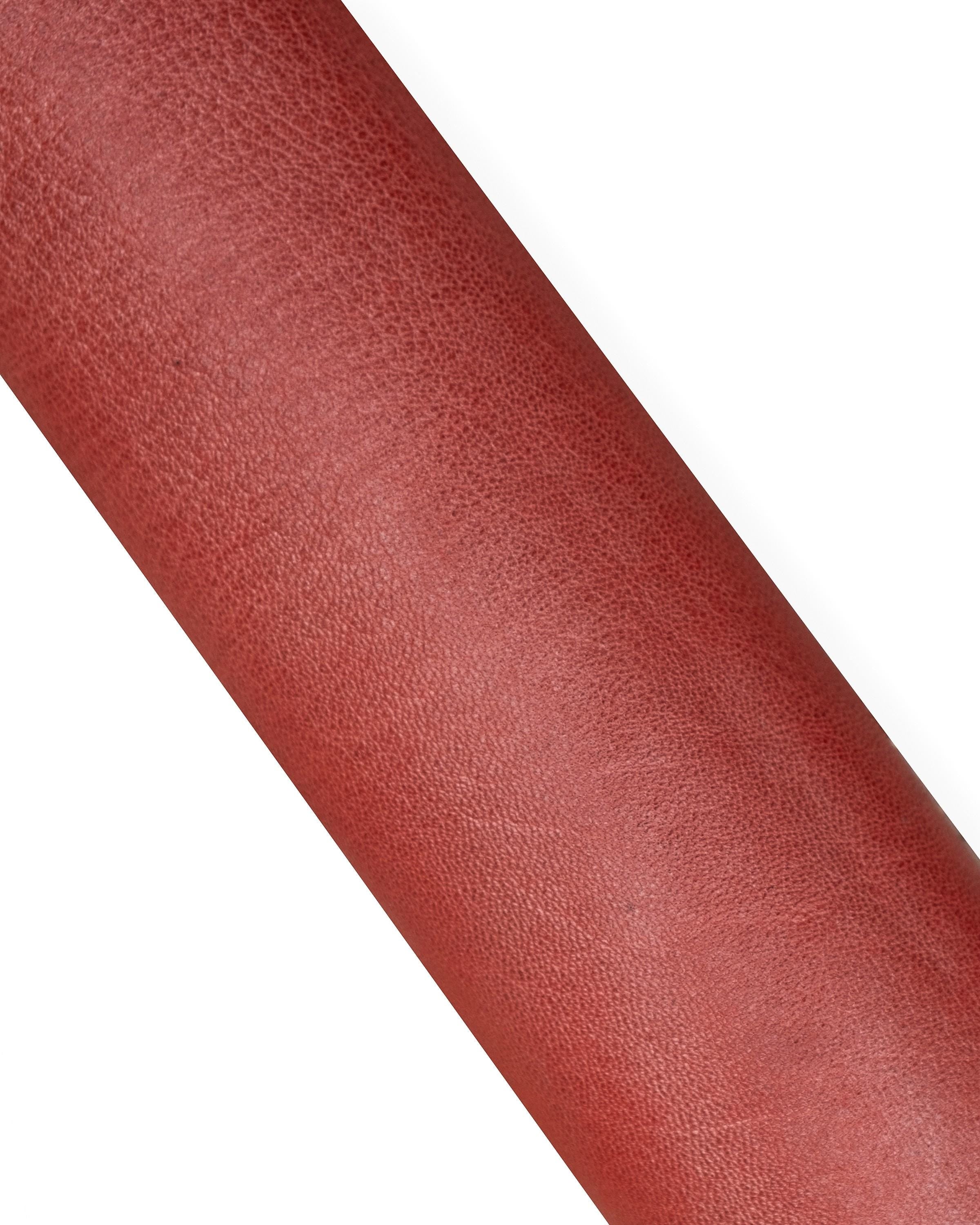 Red PEARLIZED leather hide, tiny pebble grain printed cowhide, soft glazed calfskin for hobbyists B18770-TU La Garzarara
