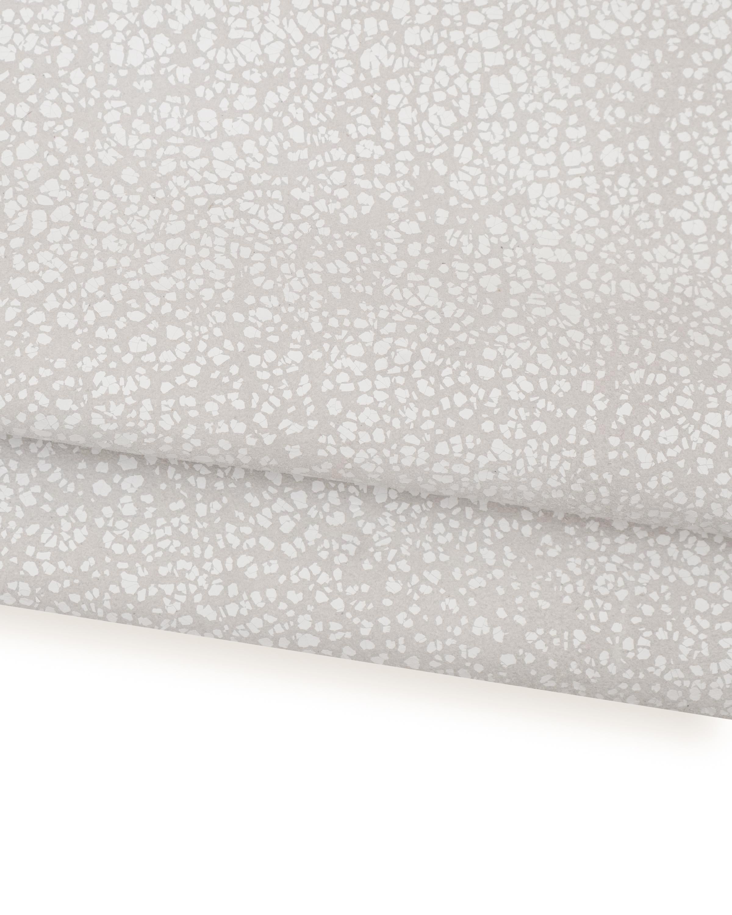 White Textured Leather Hide, Crackled Printed Italian skin | Genuine speckled for Bags & Crafts B18783-ST La Garzarara