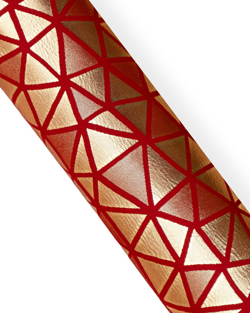 Red gold METALLIC geometrical leather hide, TRIANGLES print on glossy goatskin bright and soft leather skin B18776-MT(st) La Garzarara