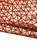 Red gold METALLIC geometrical leather hide, TRIANGLES print on glossy goatskin bright and soft leather skin B18776-MT(st) La Garzarara
