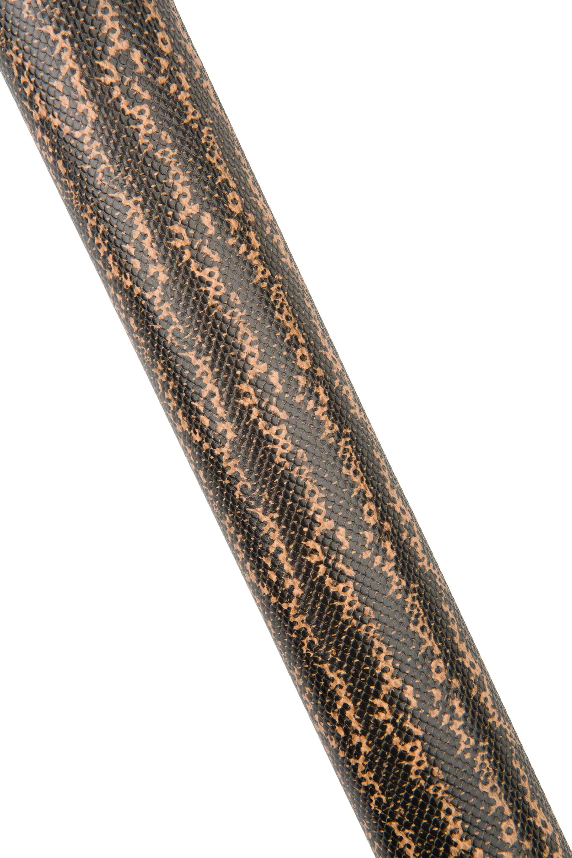 Fine Snake Print Leather, Black & Tan Genuine Leather Hide, Elegant Exotic Leather , unique Snakeskin skin B18579-ST La Garzarara