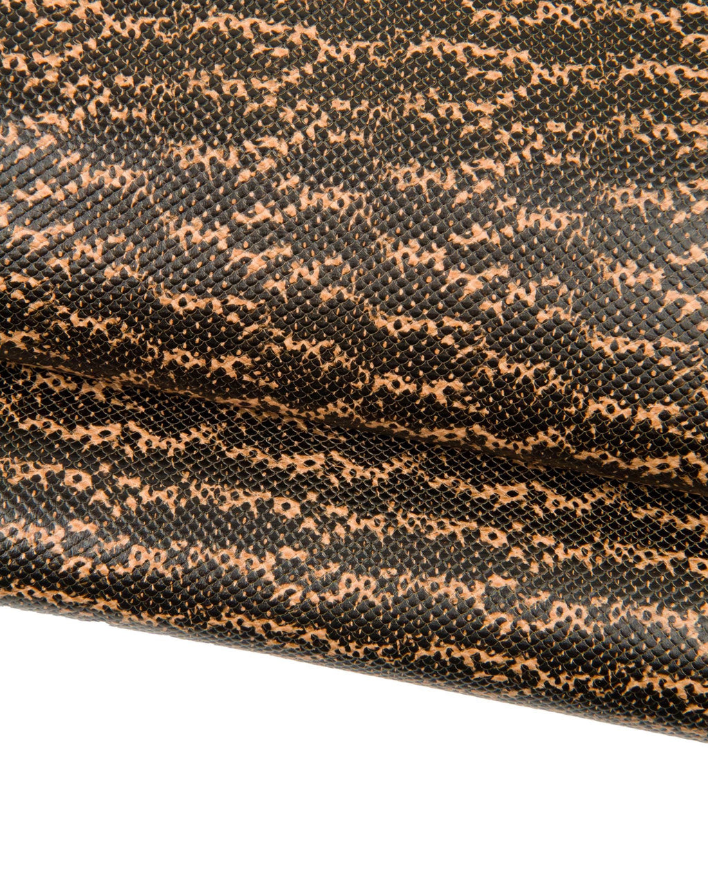 Fine Snake Print Leather, Black & Tan Genuine Leather Hide, Elegant Exotic Leather , unique Snakeskin skin B18579-ST La Garzarara