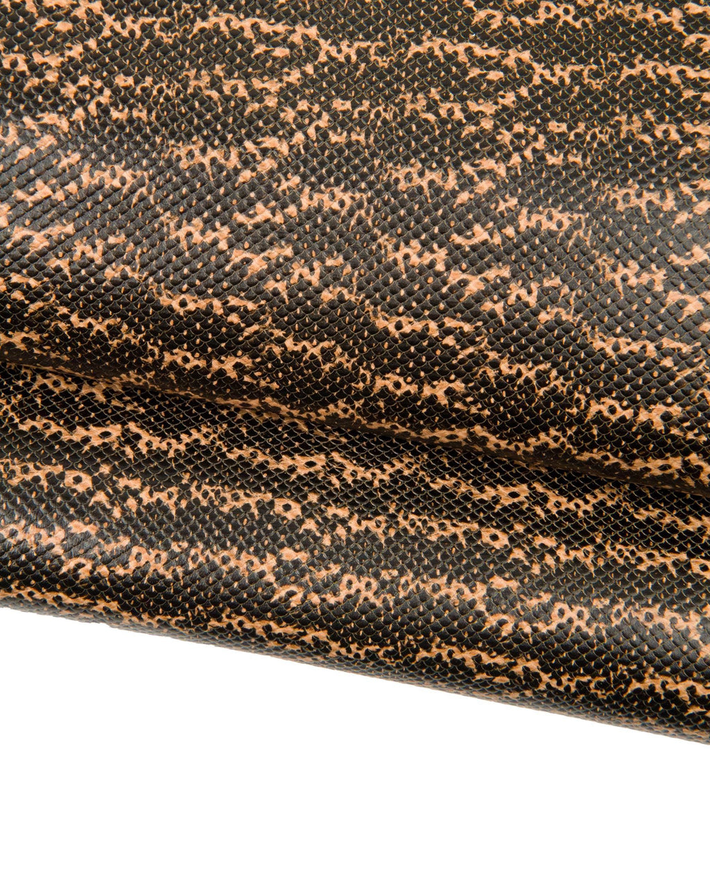 Fine Snake Print Leather, Black & Tan Genuine Leather Hide, Elegant Exotic Leather , unique Snakeskin skin B18579-ST La Garzarara