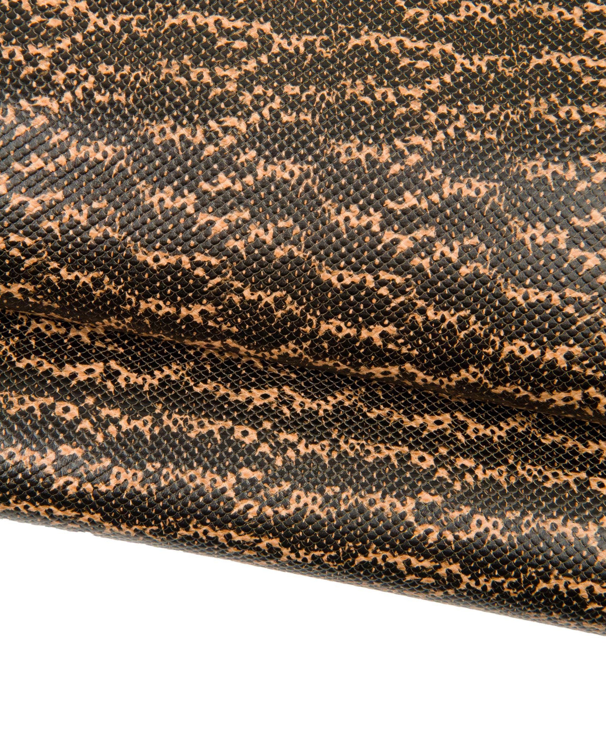 Fine Snake Print Leather, Black & Tan Genuine Leather Hide, Elegant Exotic Leather , unique Snakeskin skin B18579-ST La Garzarara