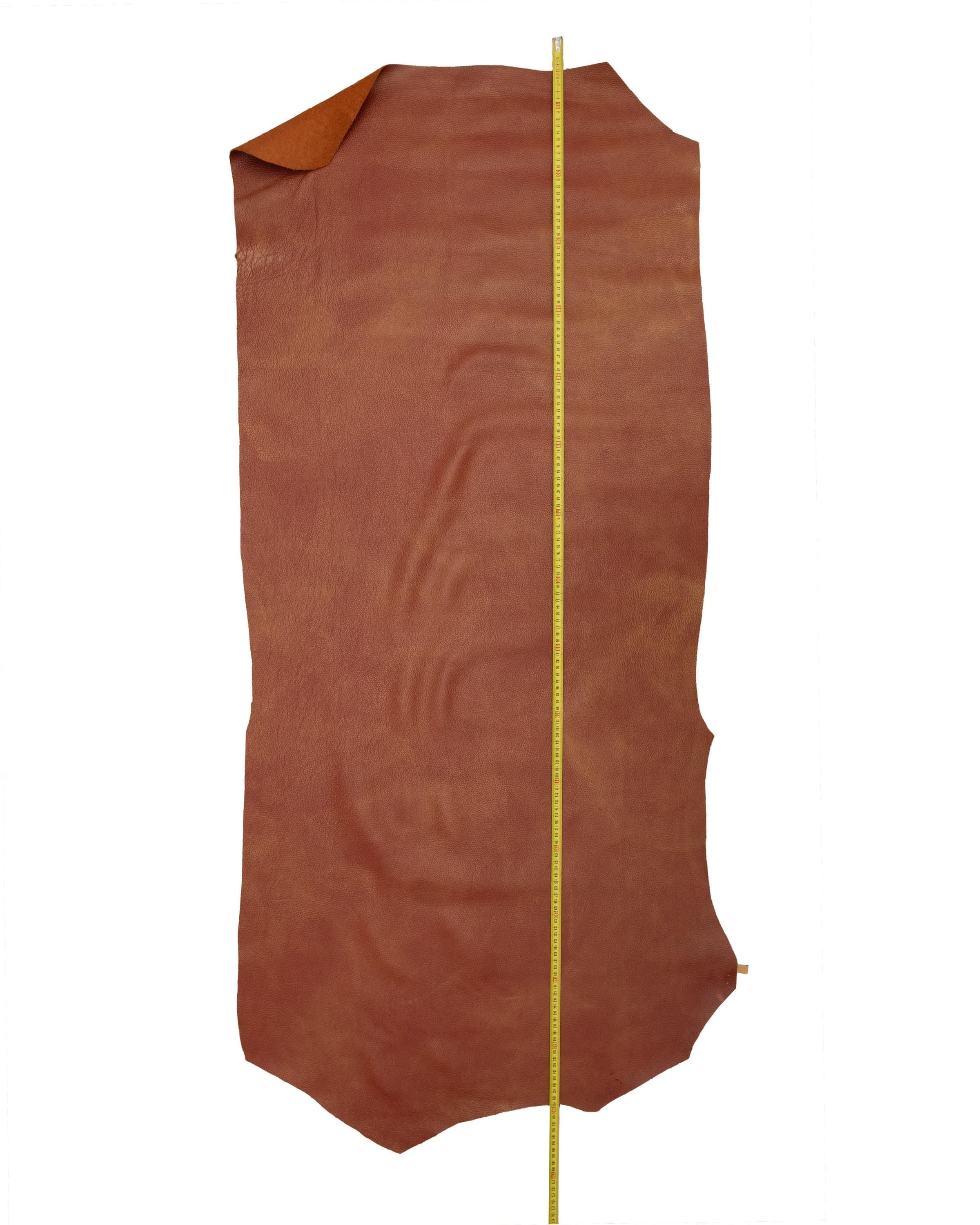 Brick red PEBBLE grain printed cowhide, soft metallic gold GLITTER leather hide, calfskin 1.0 - 1.2 mm B18769-MT La Garzarara
