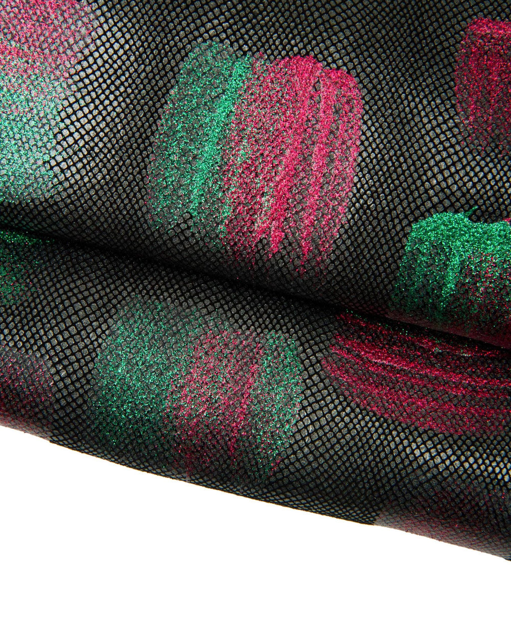 Black Brushstroke Leather skin, Glitter Hand painted goatskin, Hand crafted hide B18400-DM La Garzarara