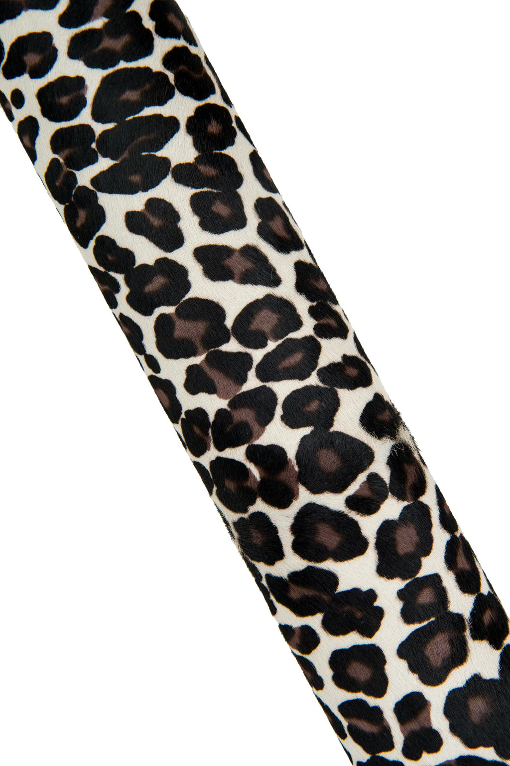 LEOPARD printed hair on leather hide, brown - black cheetah texture on cream PONY calfskin, cowhide for crafting B18379-CV La Garzarara