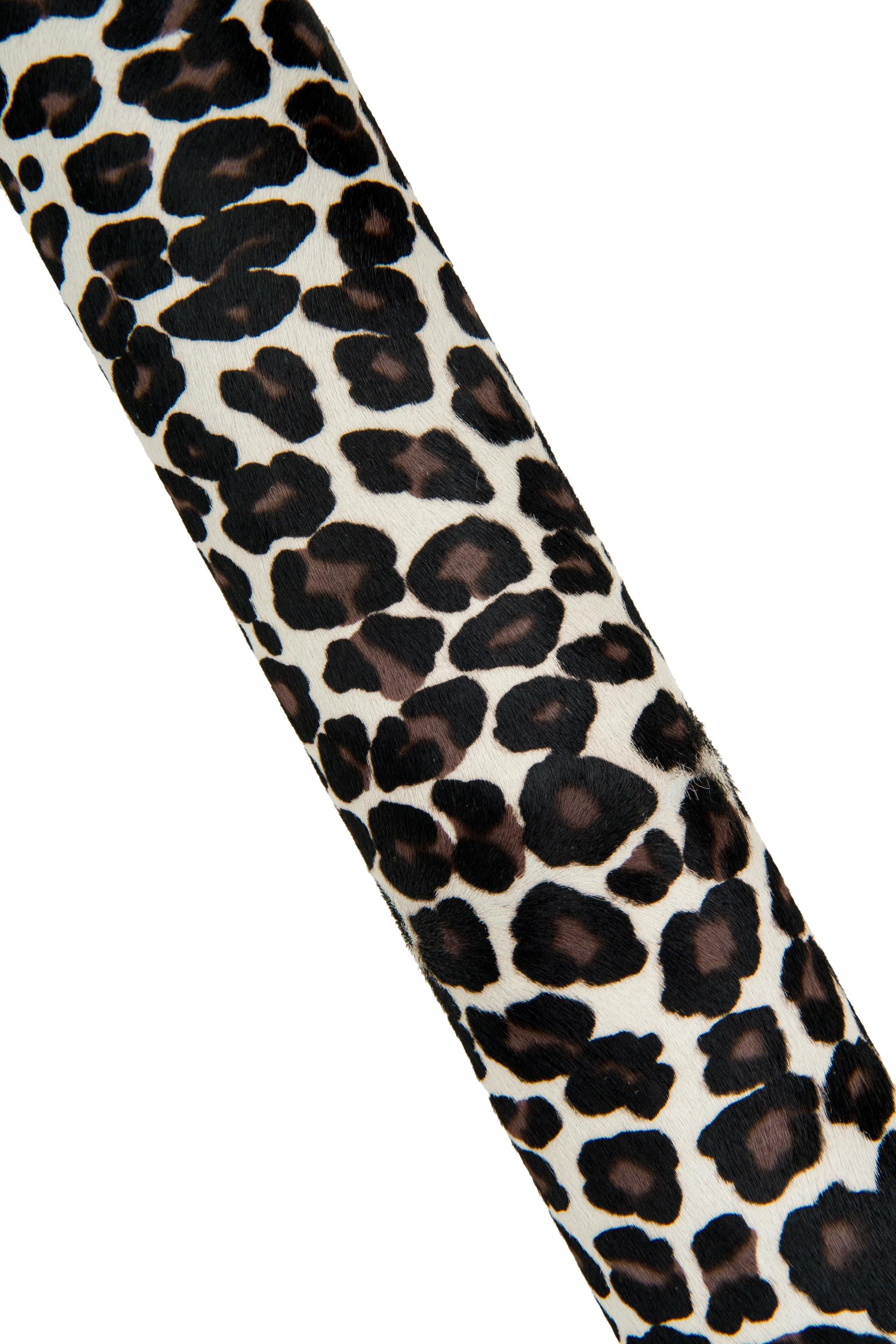LEOPARD printed hair on leather hide, brown - black cheetah texture on cream PONY calfskin, cowhide for crafting B18379-CV La Garzarara