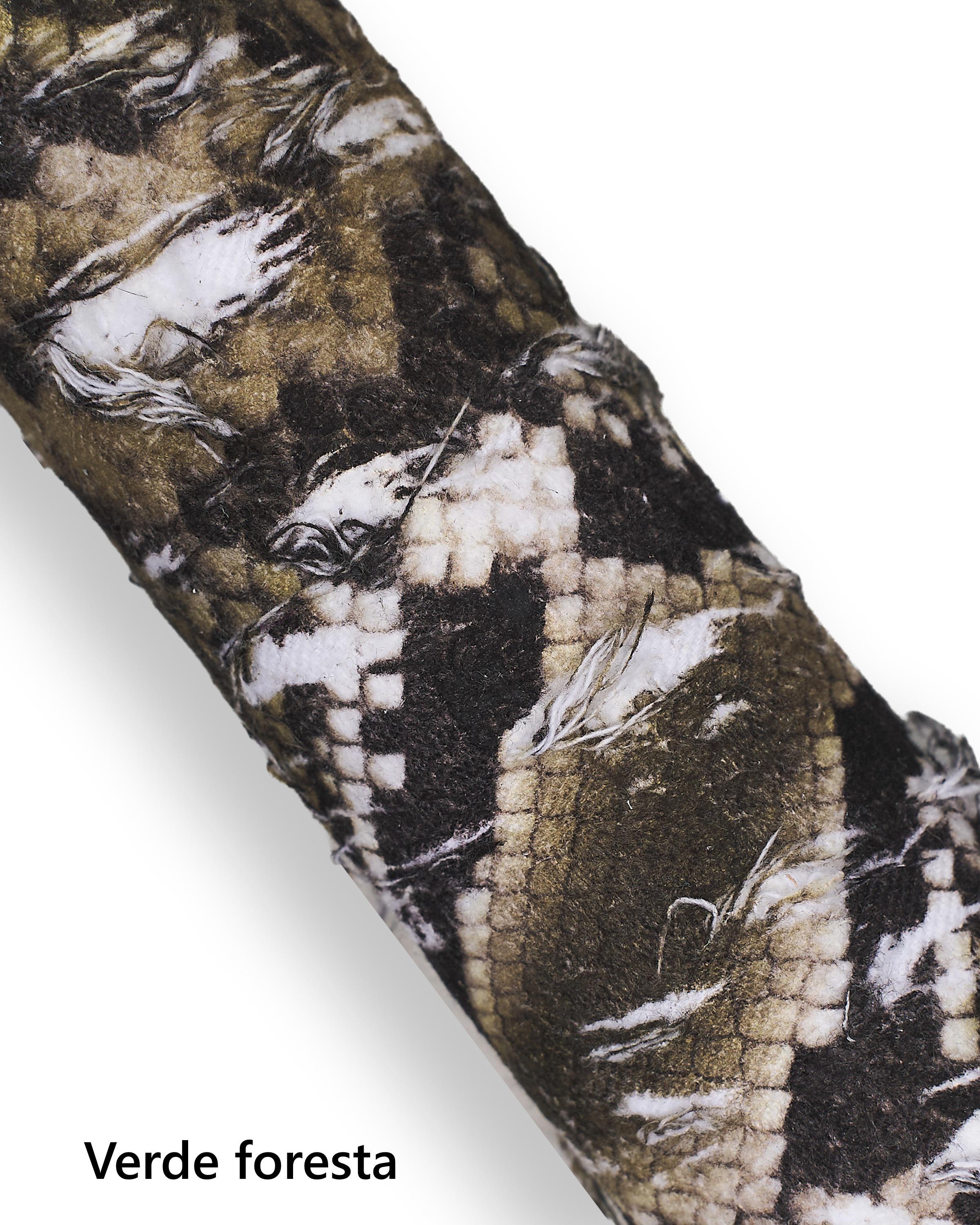 PYTHON printed leather hides, soft reptile skins that are coupled with a FABRIC, 1.0-1.2 mm B18359-ST La Garzarara