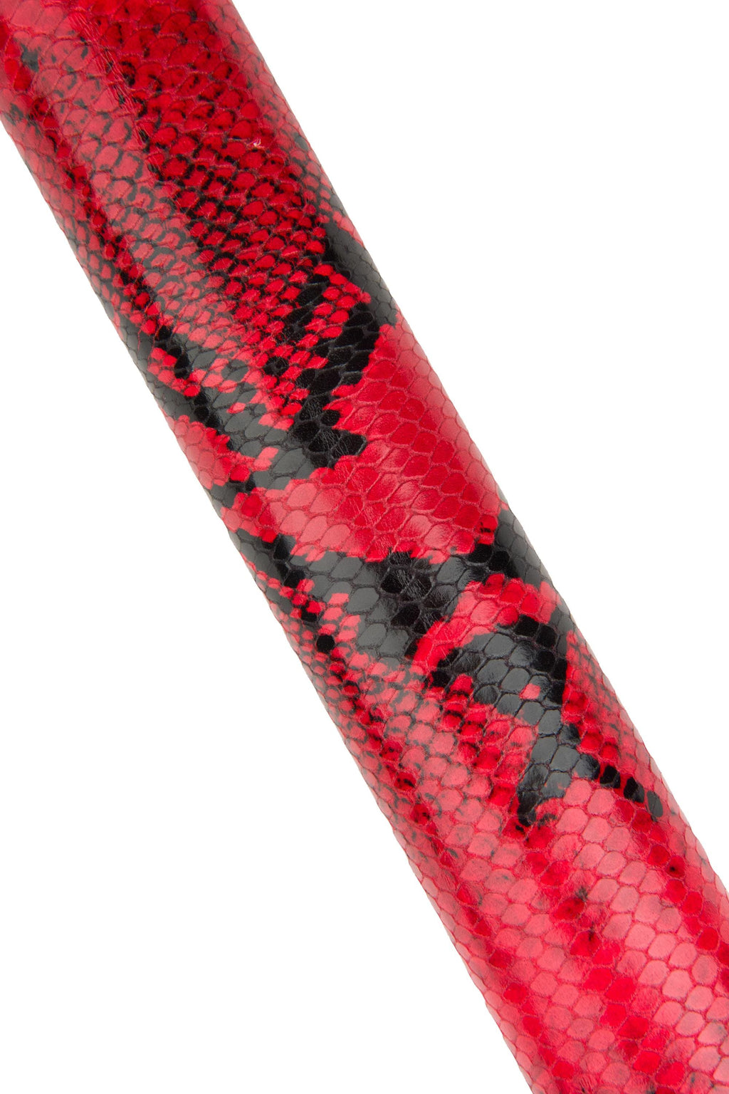 Red Python Print Leather Hide for bags, embossed snakeskin, Snake textured cowhide for Bags, Shoes & Leathercraft B18577-ST La Garzarara