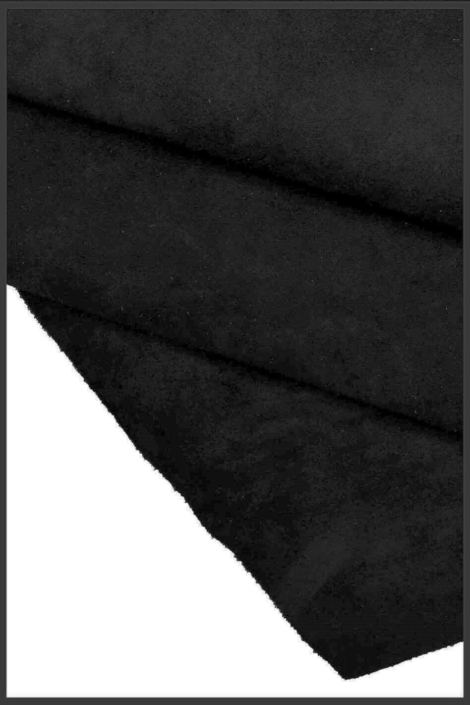 Black Cow SUEDE Leather hide, velvety soft suede leather skin, good writing effect, cowhide 1.1 - 1.3 mm for crafting B13613-TB La Garzarara