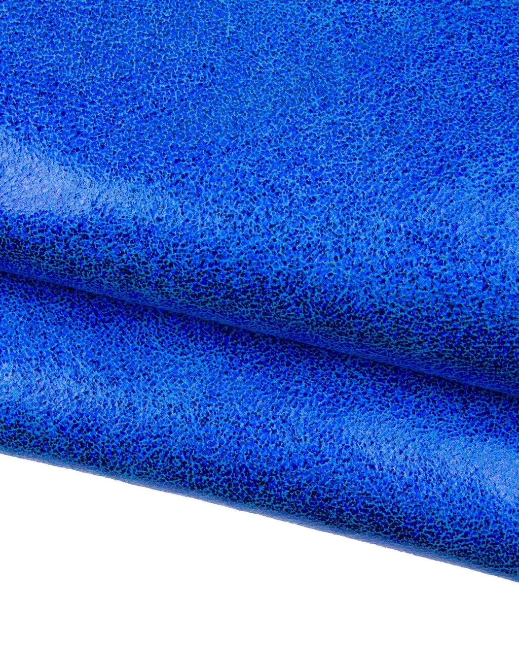 Blue metallic leather skin, CRACKLED wrinkled soft and bright goatskin hide for DIY projects B18597-MT La Garzarara